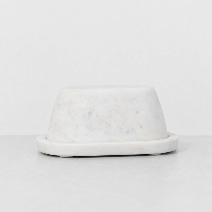 NEO RECTANGLE BUTTER DISH  |  WHITE MARBLE