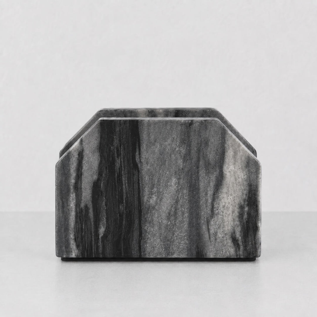 NEO SQUARE NAPKIN HOLDER  |  GREY MARBLE