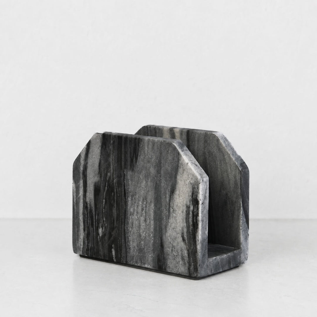 NEO SQUARE NAPKIN HOLDER  |  GREY MARBLE