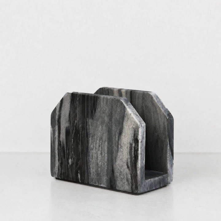 NEO SQUARE NAPKIN HOLDER  |  GREY MARBLE