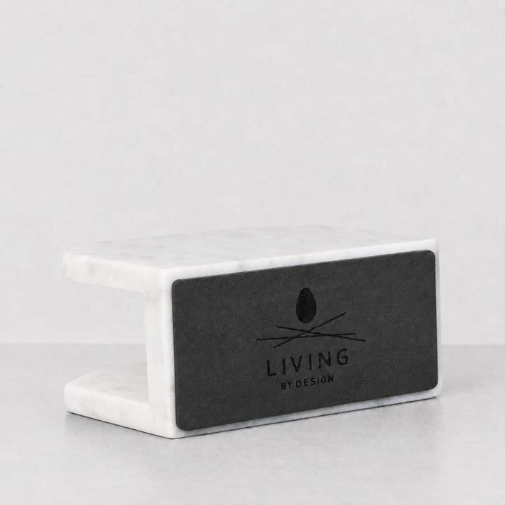 NEO SQUARE NAPKIN HOLDER  |  WHITE MARBLE
