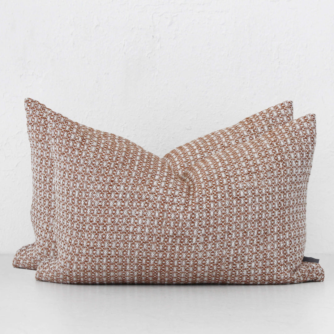 NOAH CUSHION BUNDLE X2  |  40 X 60  |  NUTMEG + WHITE