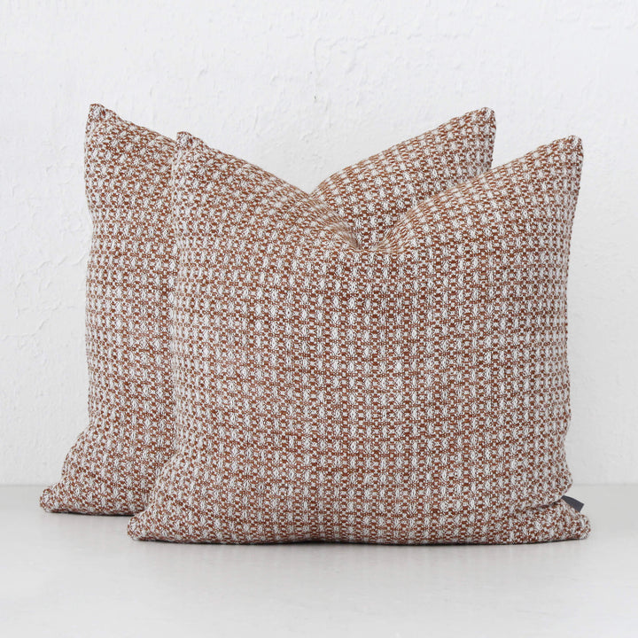 NOAH CUSHION BUNDLE X2  |  50 X 50  |  NUTMEG + WHITE