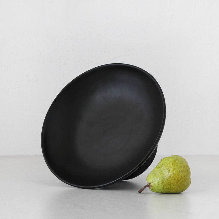 NOLAN CERAMIC PEDESTAL BOWL  |  BLACK