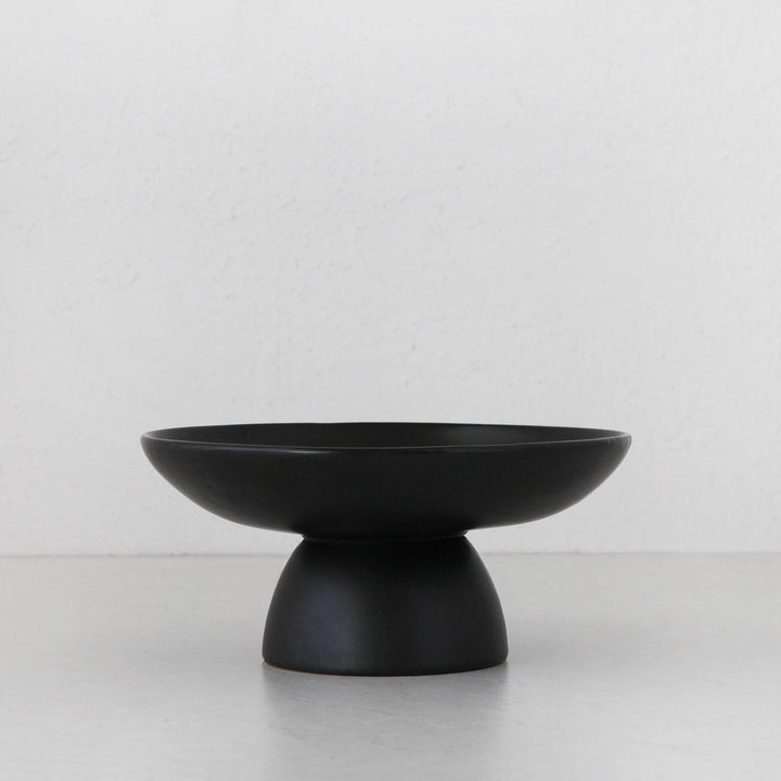 NOLAN CERAMIC PEDESTAL BOWL  |  BLACK