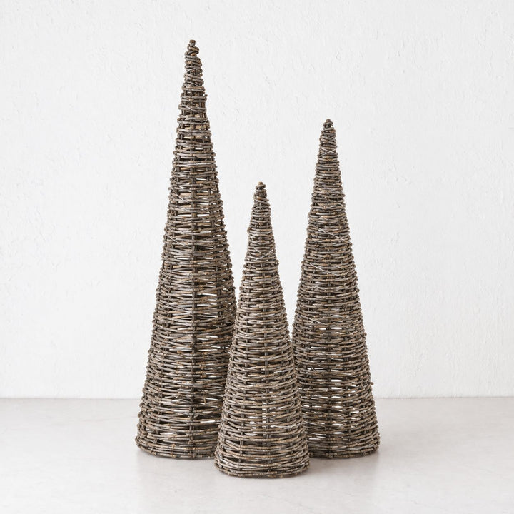 NOVELLE LED CONE CHRISTMAS TREES  |  SET OF 3  |  NATURAL