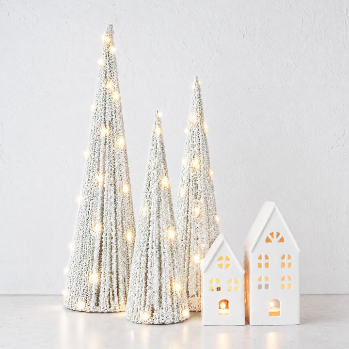 NOVELLE LED CONE CHRISTMAS TREES  |  SET OF 3  |  WHITE