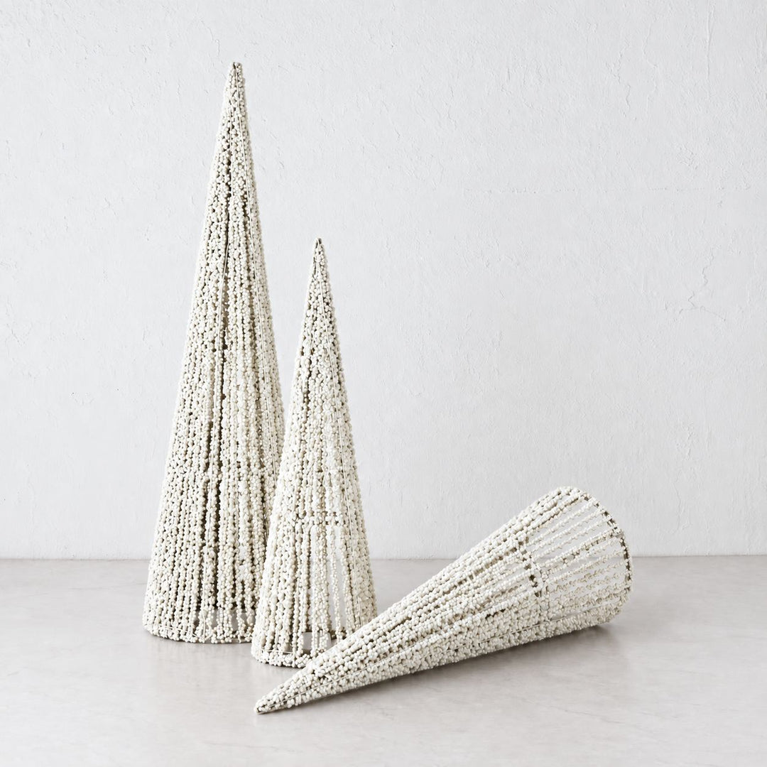 NOVELLE LED CONE CHRISTMAS TREES  |  SET OF 3  |  WHITE