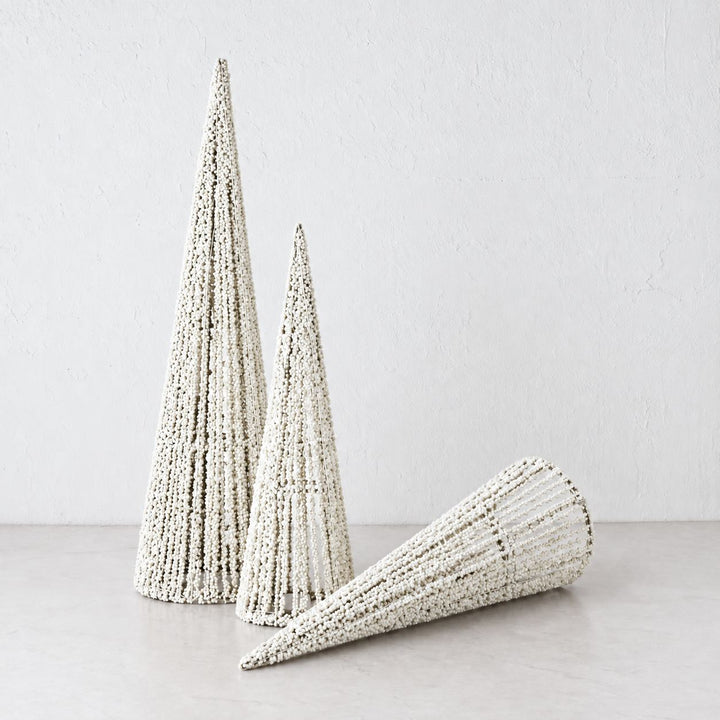 NOVELLE LED CONE CHRISTMAS TREES  |  SET OF 3  |  WHITE