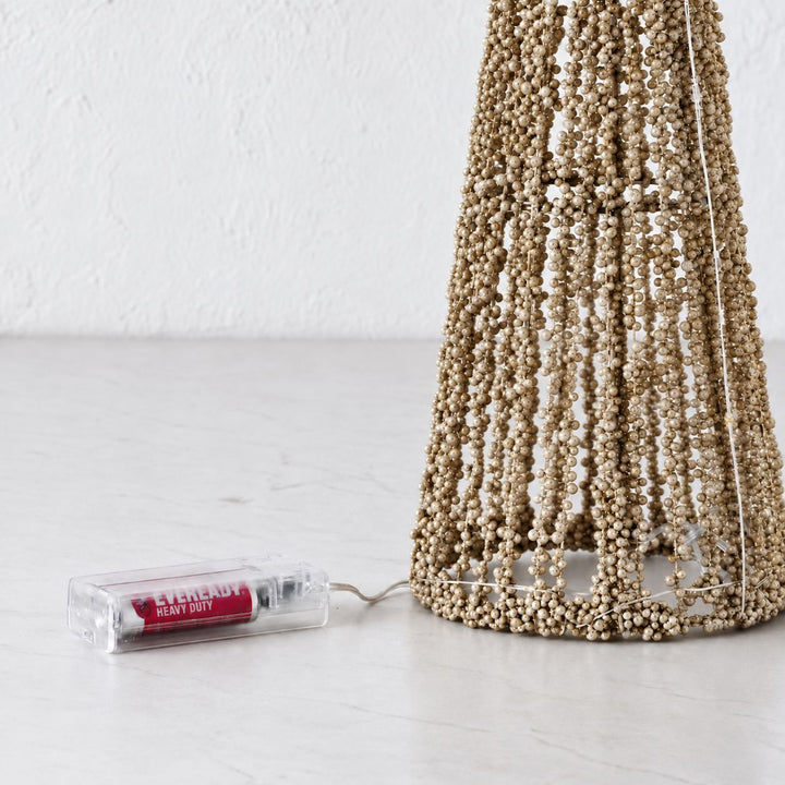 NOVELLE LED CONE CHRISTMAS TREES  |  SET OF 3  |  PEARL GOLD