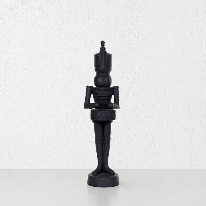 NUTCRACKER WITH DRUM TABLE DECORATION  |  47CM  |  BLACK RESIN