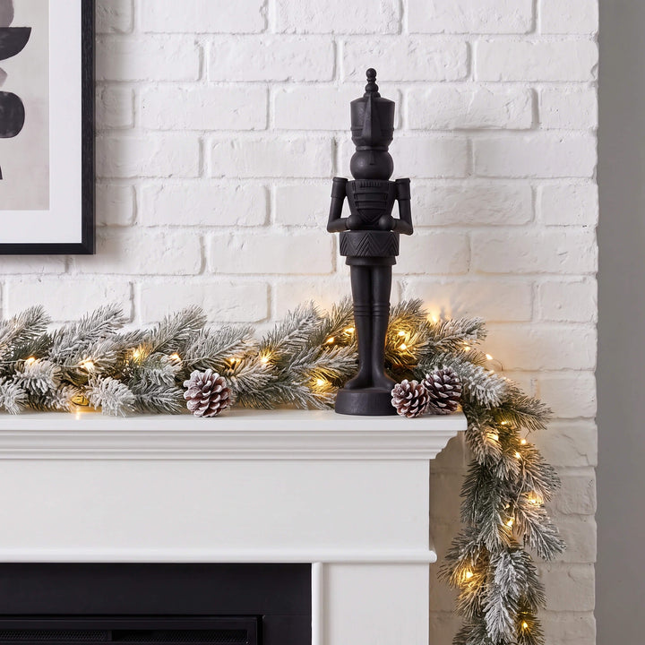 NUTCRACKER WITH DRUM TABLE DECORATION  |  47CM  |  BLACK RESIN