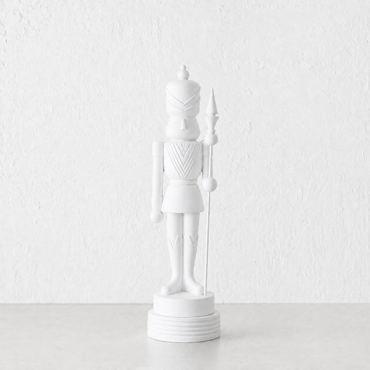 NUTCRACKER WITH STAFF TABLE DECORATION  |  38CM  |  WHITE