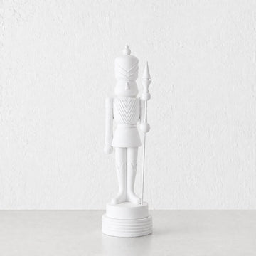 NUTCRACKER WITH STAFF TABLE DECORATION  |  38CM  |  WHITE