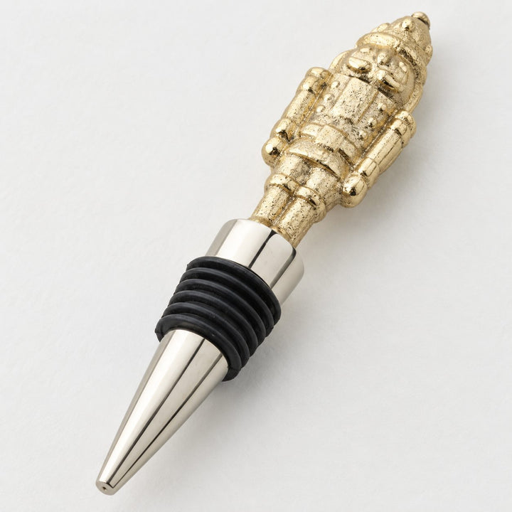 NUTCRACKER WINE BOTTLE STOPPER  |  GOLD