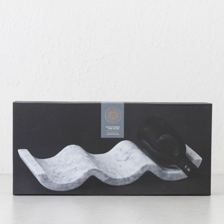 NUVOLO MARBLE WINE HOLDER  | ASH GREY + WHITE MARBLE