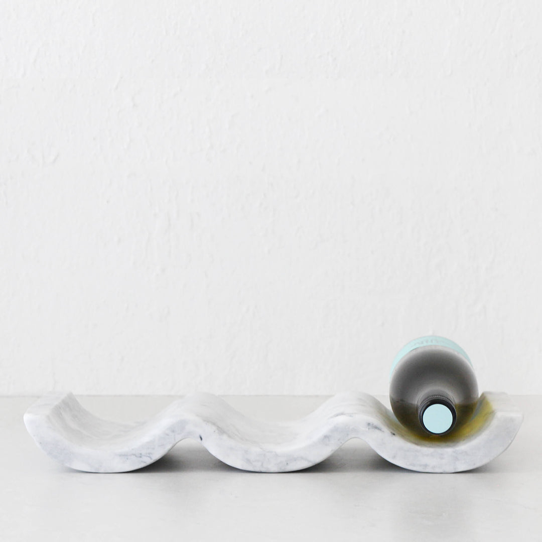 NUVOLO MARBLE WINE HOLDER  | ASH GREY + WHITE MARBLE