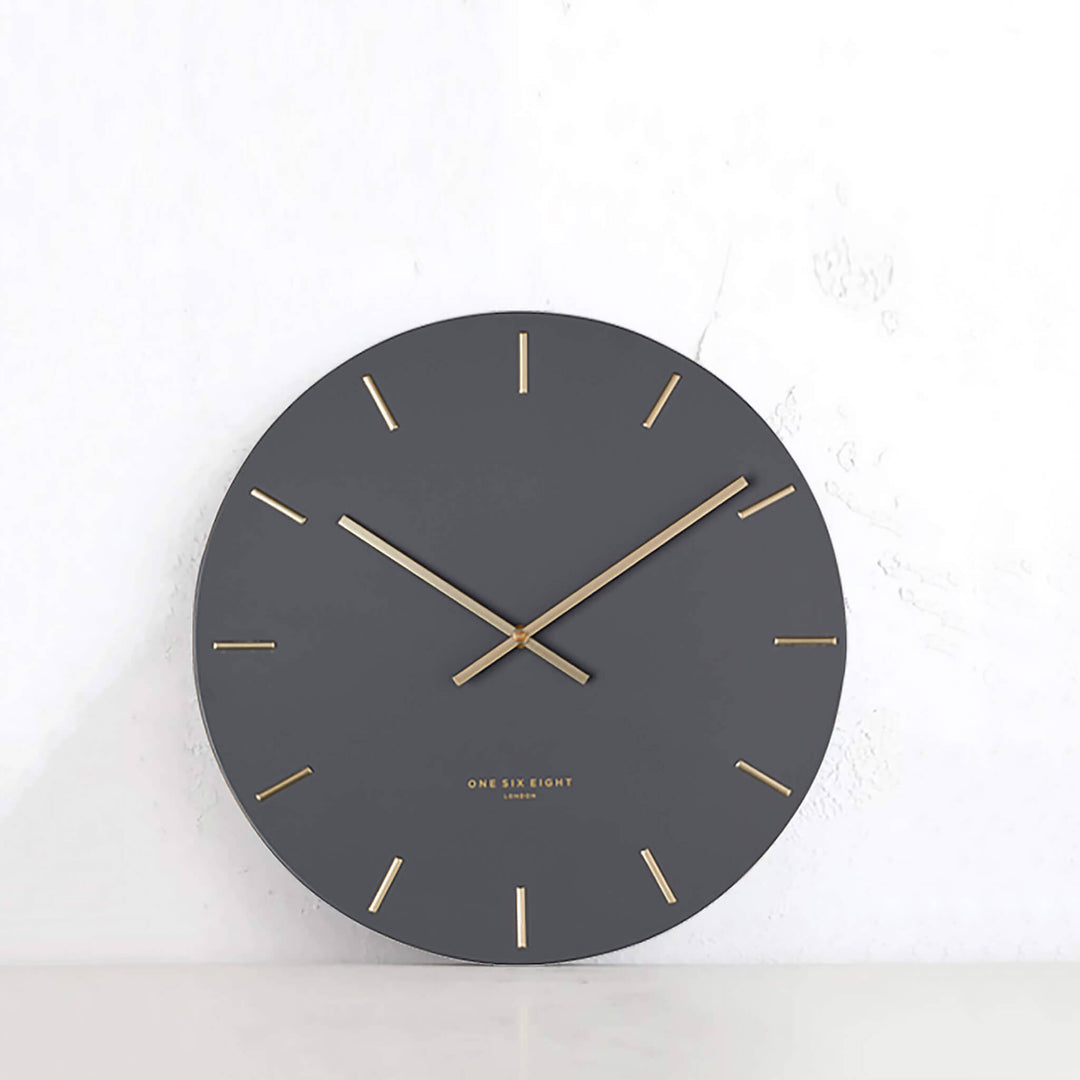 ONE SIX EIGHT LONDON  |  LUCA WALL CLOCK  |  CHARCOAL & GOLD  |  30CM