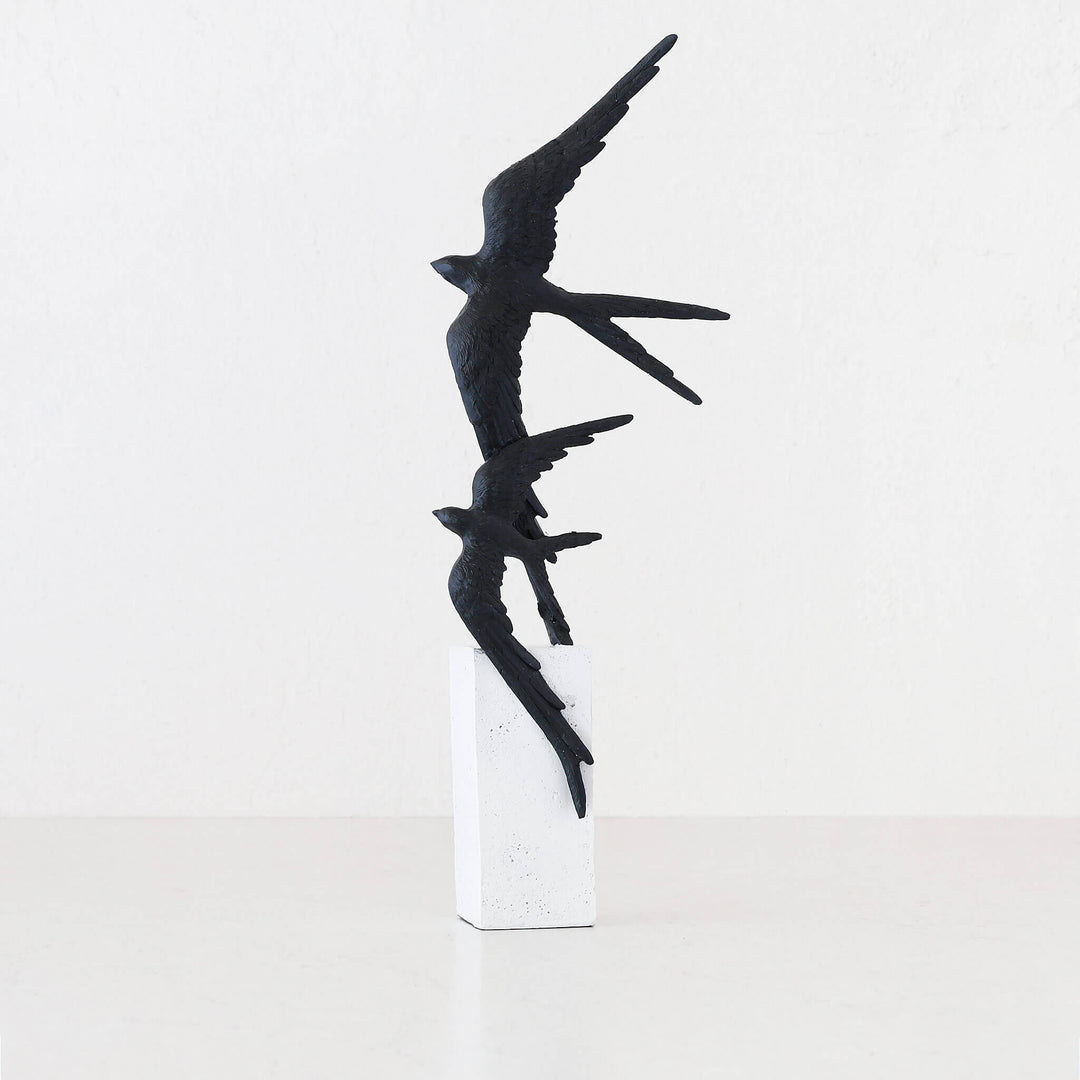 ORA BIRDS SCULPTURE  |  BLACK + WHITE RESIN