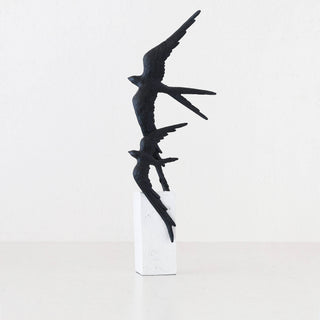 ORA BIRDS SCULPTURE  |  BLACK + WHITE RESIN
