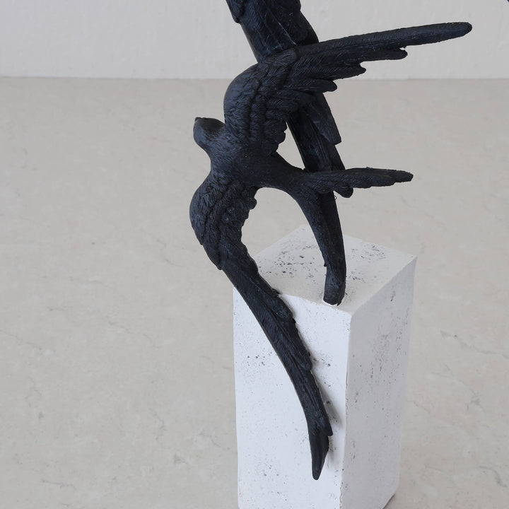 ORA BIRDS SCULPTURE  |  BLACK + WHITE RESIN