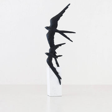 ORA BIRDS SCULPTURE  |  BLACK + WHITE RESIN