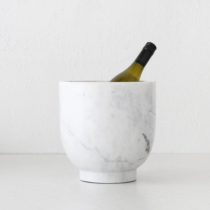 OTIS MARBLE FOOTED WINE COOLER  |  WHITE MARBLE