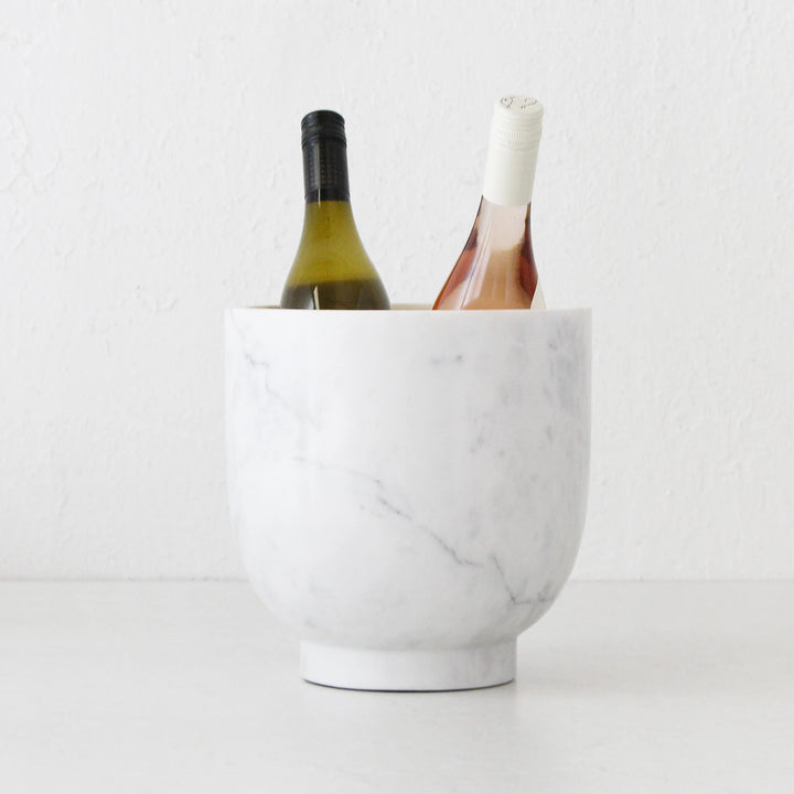 OTIS MARBLE FOOTED WINE COOLER  |  WHITE MARBLE