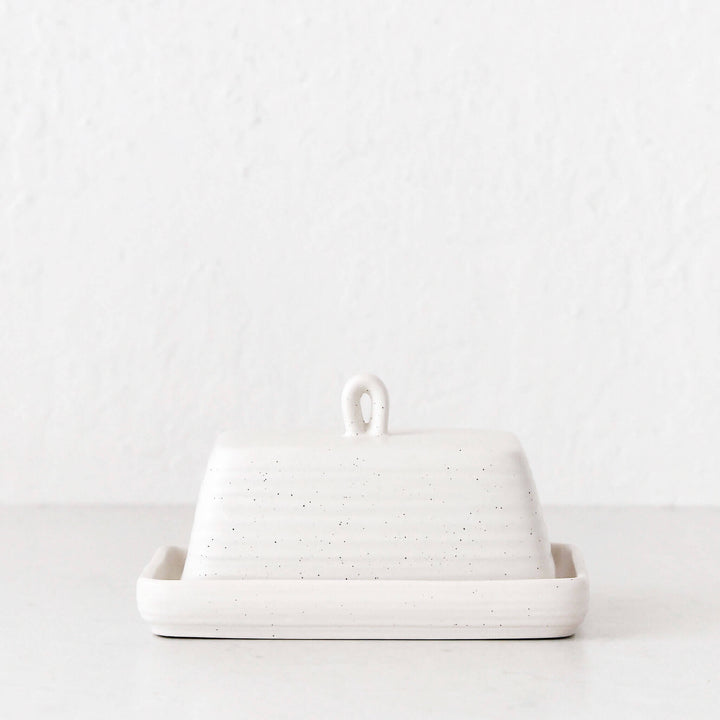 OTTAWA STONEWARE BUTTER DISH + TRAY  |  CALICO