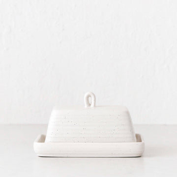 OTTAWA STONEWARE BUTTER DISH + TRAY  |  CALICO