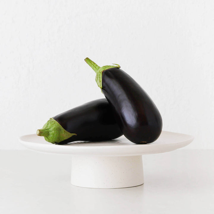 OTTAWA STONEWARE FOOTED CAKE STAND  |  CALICO