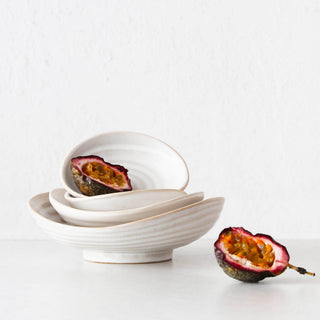 OTTAWA STONEWARE NESTING TAPAS BOWLS  |  SET OF 4  |  OFF WHITE