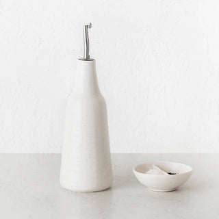 OTTAWA STONEWARE OIL BOTTLE + SALT DISH 2 PIECE SET  |  CALICO
