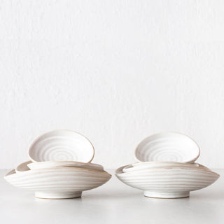 OTTAWA STONEWARE NESTING TAPAS BOWLS BUNDLE  |  SET OF 8  |  OFF WHITE