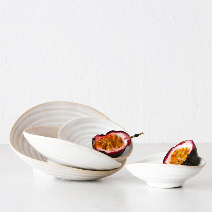OTTAWA STONEWARE NESTING TAPAS BOWLS  |  SET OF 4  |  OFF WHITE