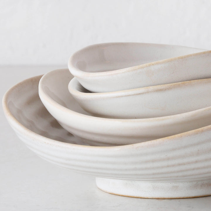 OTTAWA STONEWARE NESTING TAPAS BOWLS  |  SET OF 4  |  OFF WHITE