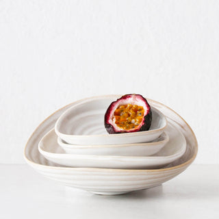 OTTAWA STONEWARE NESTING TAPAS BOWLS  |  SET OF 4  |  OFF WHITE