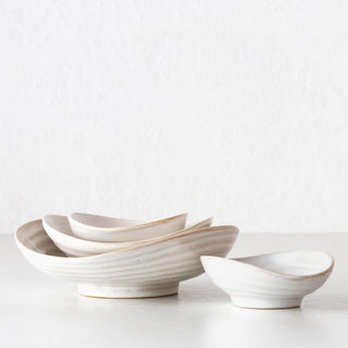 OTTAWA STONEWARE NESTING TAPAS BOWLS  |  SET OF 4  |  OFF WHITE