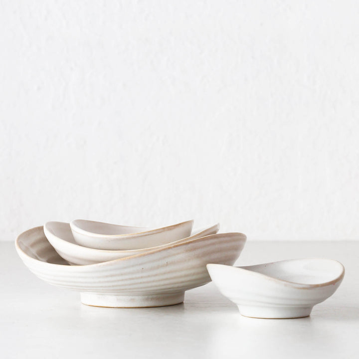 OTTAWA STONEWARE NESTING TAPAS BOWLS  |  SET OF 4  |  OFF WHITE