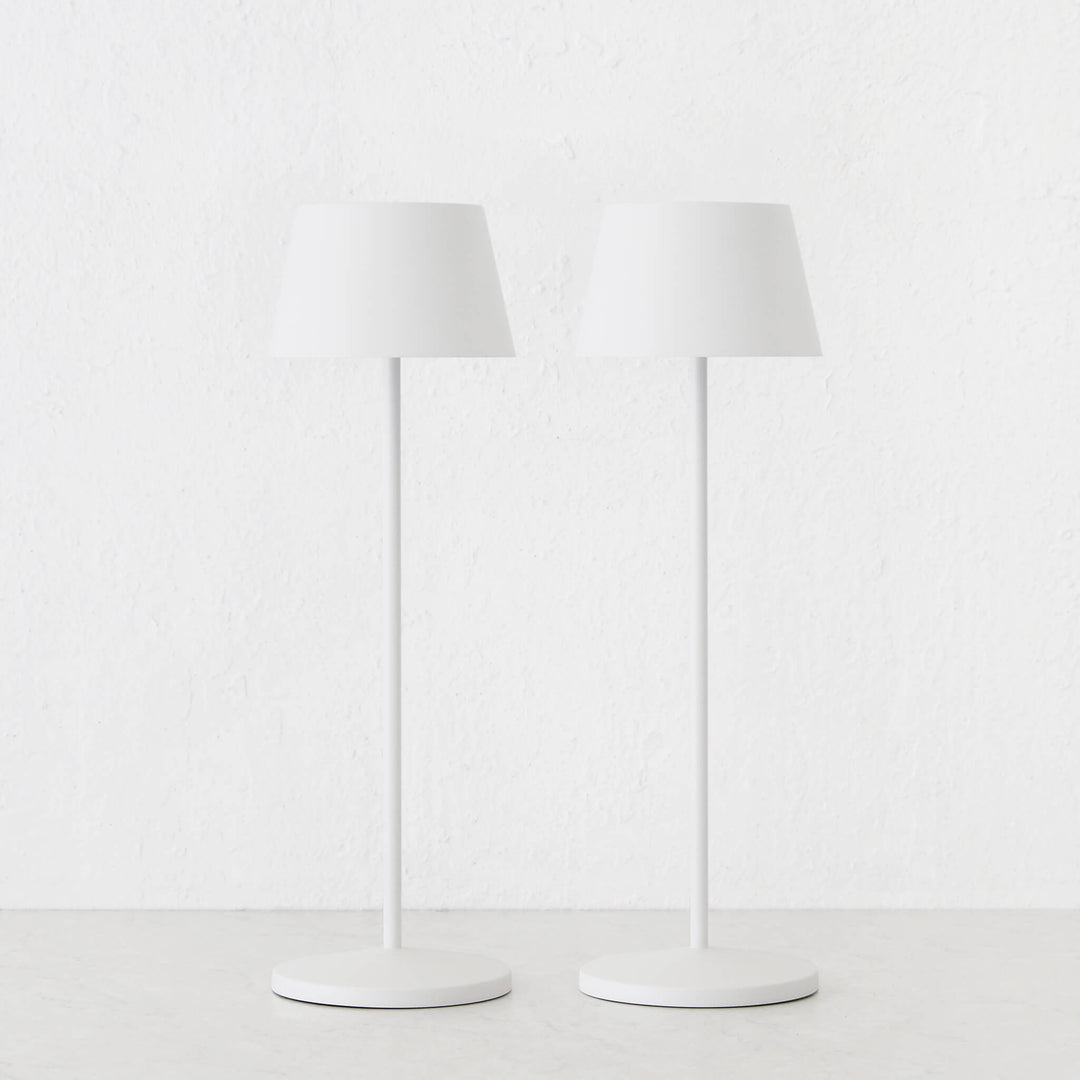 LBD EXCLUSIVE  |  VILLEBOIS RECHARGEABLE INDOOR/OUTDOOR LED TABLE LAMP BUNDLE X2  |  MATTE WHITE