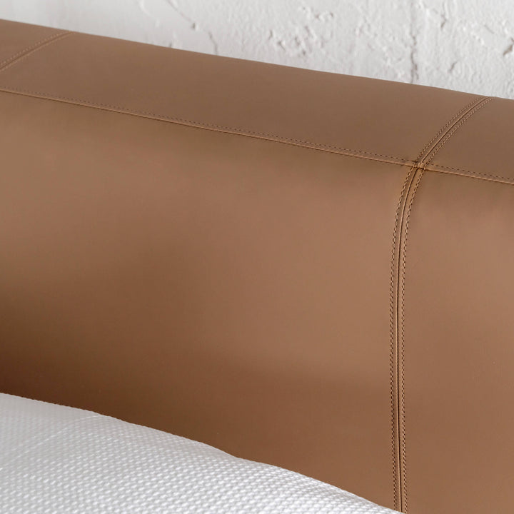 OMETTI BED FRAME  |  SADDLE TAN VEGAN LEATHER