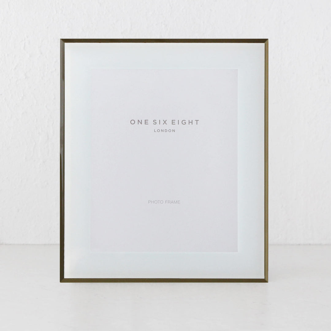 ONE SIX EIGHT LONDON GLASS PHOTO FRAME  |  8X10"  |  WHITE + GOLD