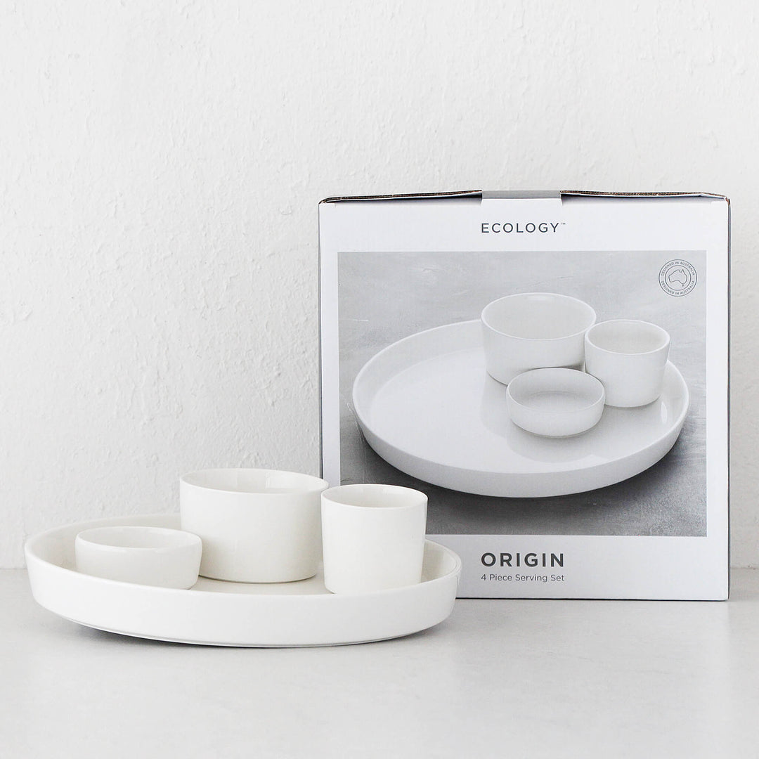 ORIGIN 4 PIECE ENTERTAINING SET WITH BOX  |  WHITE