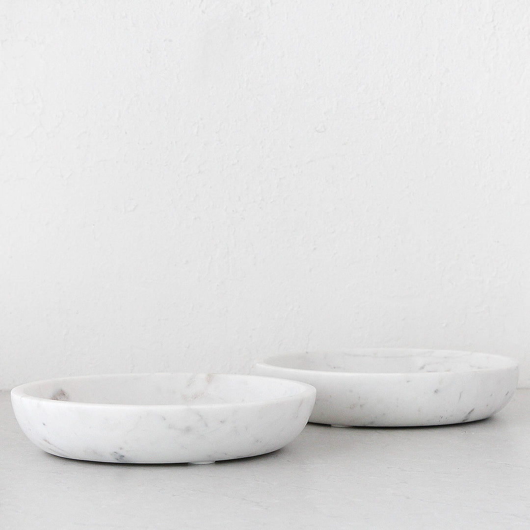 OTIS MARBLE SERVING BOWL BUNDLE X2 |  WHITE MARBLE