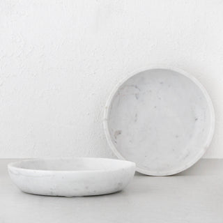 OTIS MARBLE SERVING BOWL BUNDLE X2 |  WHITE MARBLE