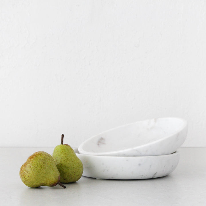 OTIS SERVING BOWL  |  WHITE MARBLE