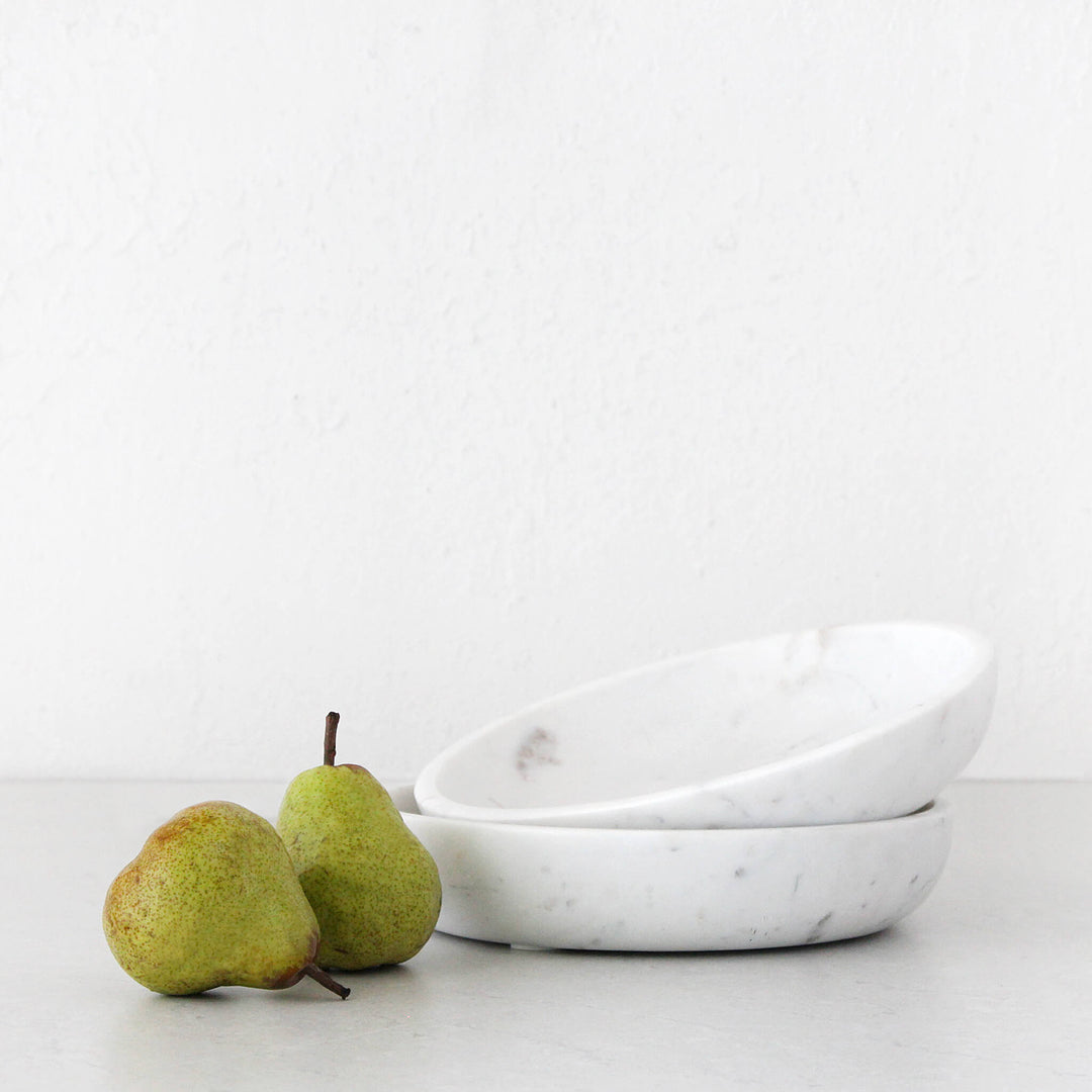 OTIS MARBLE SERVING BOWL BUNDLE X2 | WHITE MARBLE