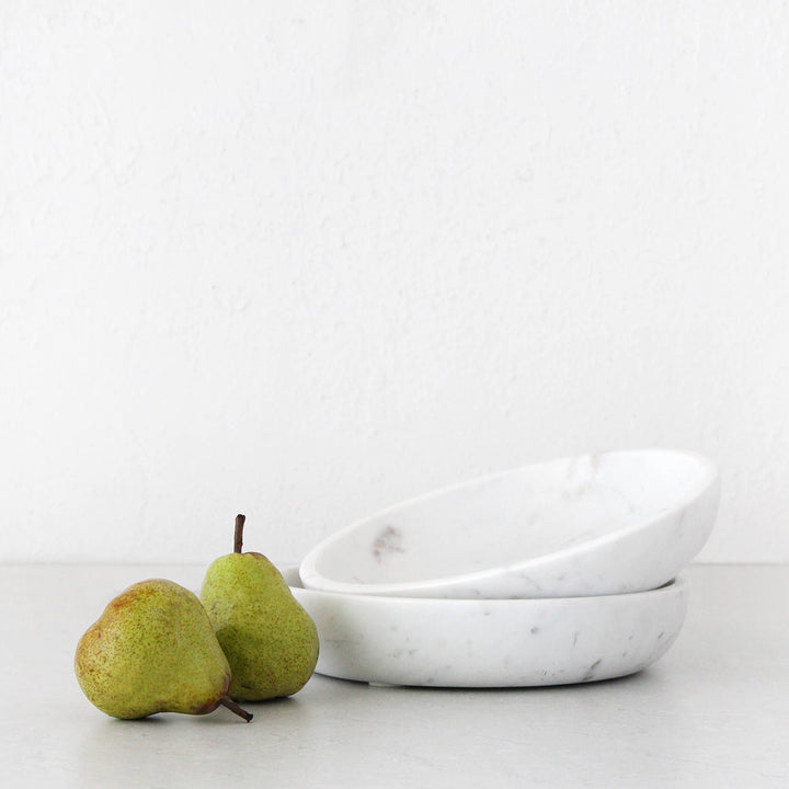 OTIS MARBLE SERVING BOWL BUNDLE X2 | WHITE MARBLE