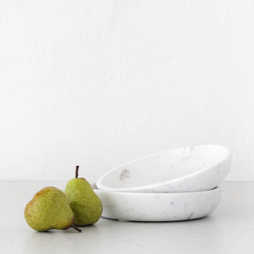 OTIS MARBLE SERVING BOWL BUNDLE X2 | WHITE MARBLE