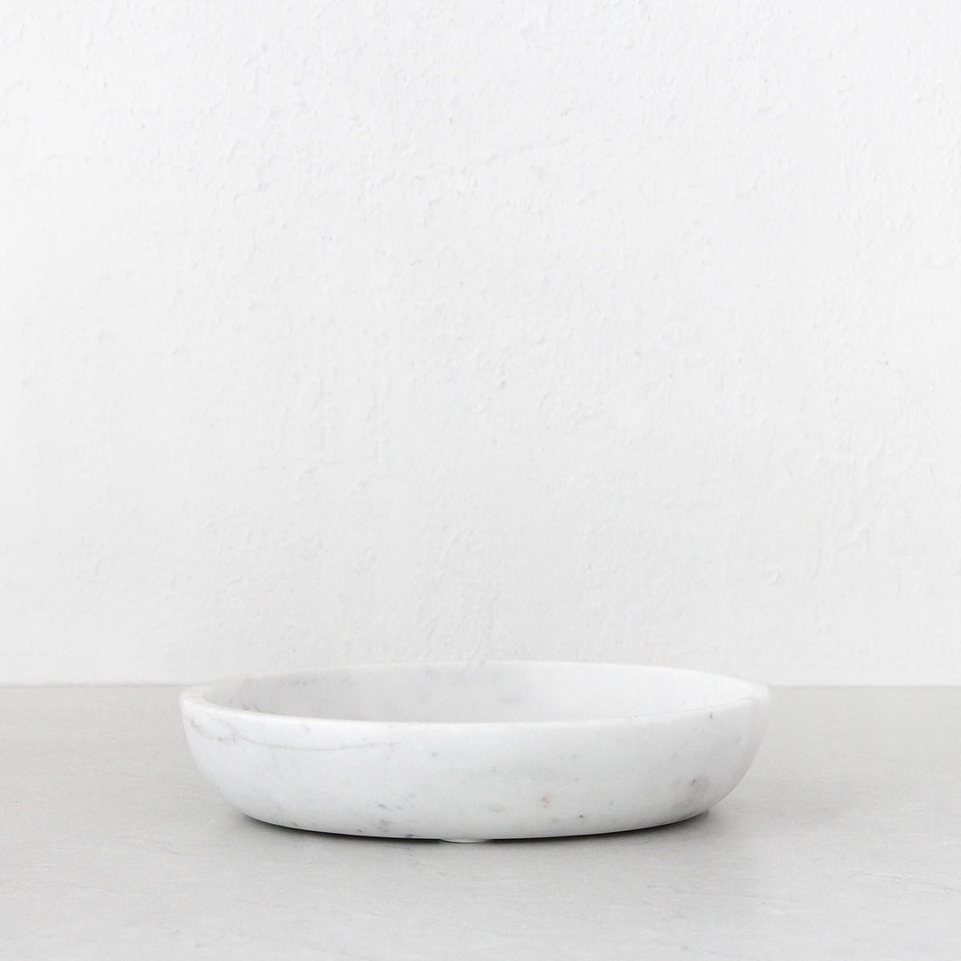 OTIS MARBLE SERVING BOWL | WHITE MARBLE